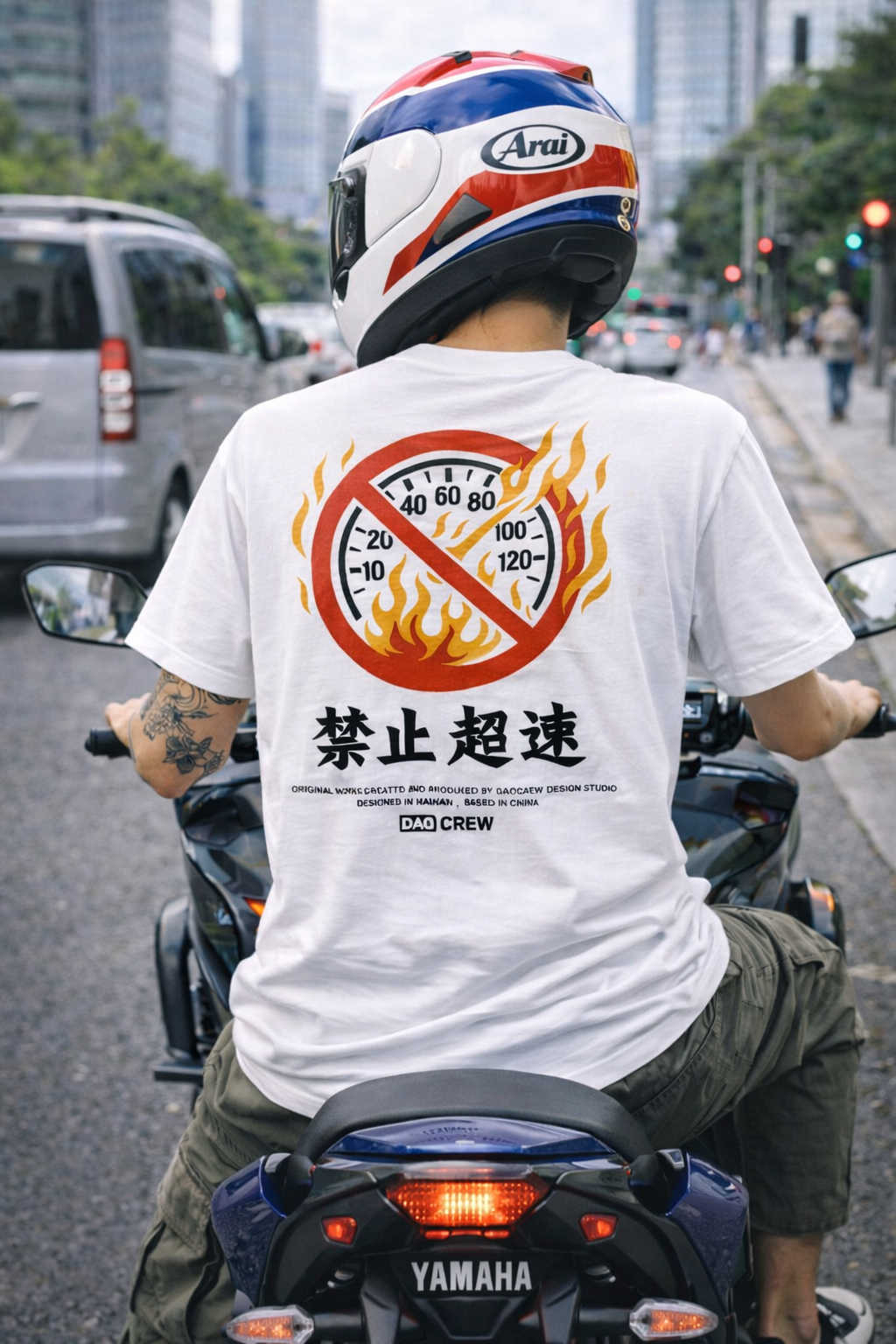 DAOCREW小众海南岛民潮牌ins禁止超速T恤纯棉情侣装