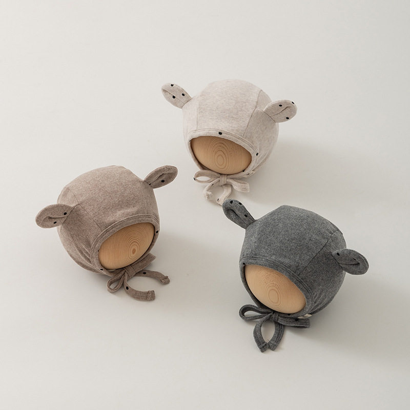 婴儿帽子韩版女孩可爱新款小孩超萌保暖小月龄护耳帽宝宝胎帽男童