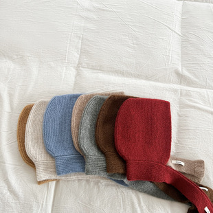 儿童围巾韩版冬季绑带法拉帽男童女童保暖护耳帽宝宝针织毛线帽潮