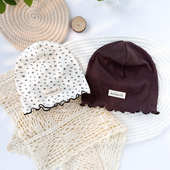女宝宝2025新款 儿童帽木耳花边 帽子甜美可爱婴幼儿套头帽洋气韩版