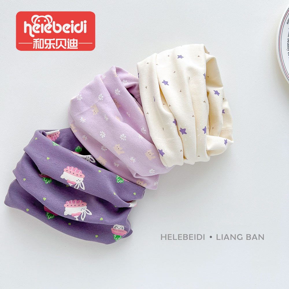 无骨纯棉围脖秋冬防风保暖婴儿百搭围脖新款卡通儿童围巾韩版脖套