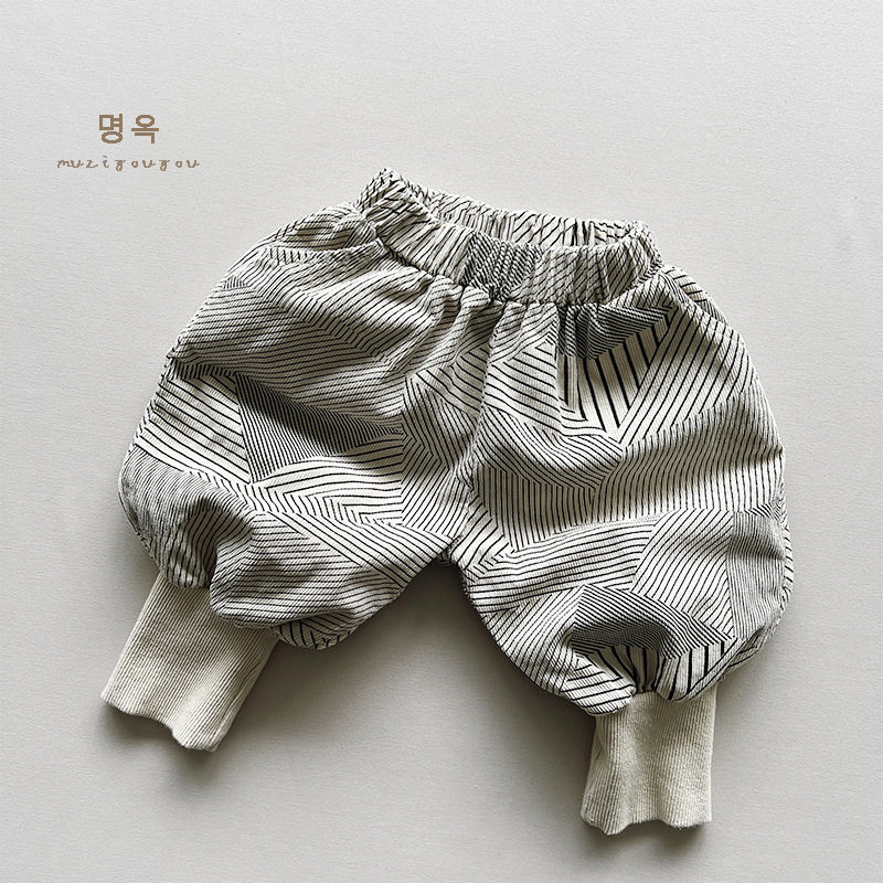 个性款几何裤2026秋季小童哈伦男女宝儿童休闲宽松灯芯绒裤韩版潮,童装/婴儿装/亲子装,裤子,淘宝优惠券,粉丝福利购,淘宝优惠卷