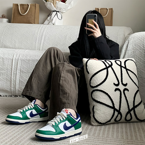 耐克Dunk系带男女板鞋低帮白绿