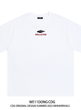 WE11DONE CDG小众高街美式夏季宽松男女情侣白色纯棉半袖短袖T恤