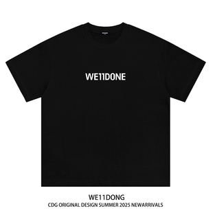ins 字母t恤潮牌大logo男女宽松welldone纯棉短袖 WE11DONE CDG美式