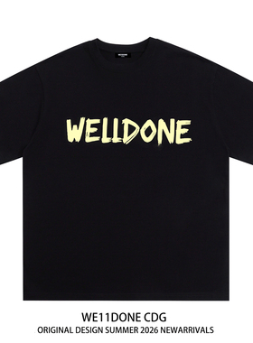 WE11DONE CDG小众潮牌WELLDONE美式高街重磅宽松纯棉短袖t恤男女
