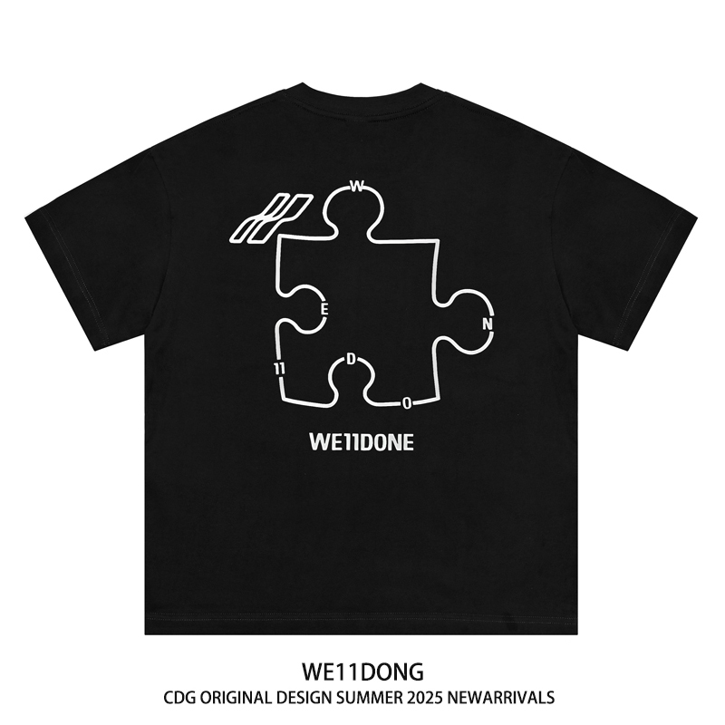 WE11DONE CDG夏季新款宽松短袖t恤美式潮牌男女情侣纯棉半袖上衣