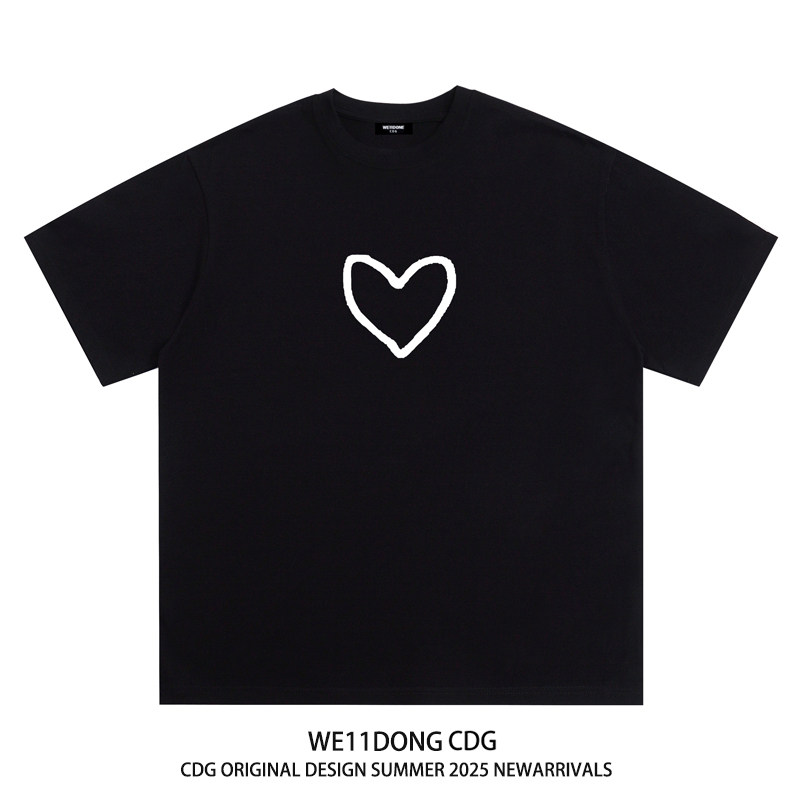 WE11DONECDG爱心纯棉短袖T恤图片