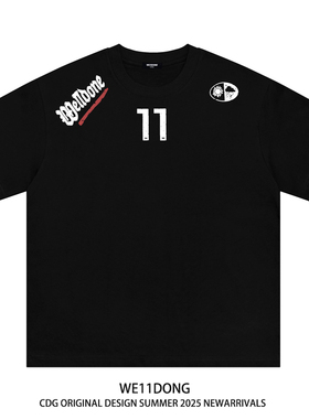 WE11DONE CDG夏季小众潮牌高街美式WELLDONE重磅男女宽松短袖T恤