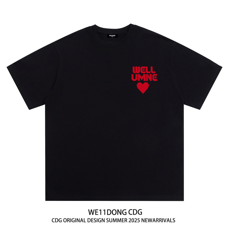 WE11DONECDG爱心印花短袖T恤图片
