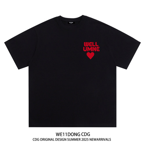 WE11DONECDG爱心印花短袖T恤