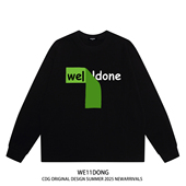 T恤打底衫 WE11DONE CDG潮牌WELLDONE字母印花高街宽松纯棉长袖 秋