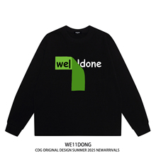 WE11DONE CDG潮牌WELLDONE字母印花高街宽松纯棉长袖T恤打底衫秋