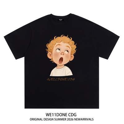 WE11DONECDG卡通男孩短袖t恤