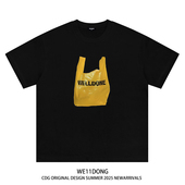 WE11DONE CDG小众潮牌休闲购物袋印花男女情侣高街宽松短袖 T恤夏