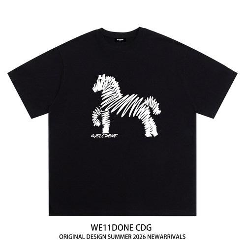 WE11DONECDG涂鸦小马短袖t恤