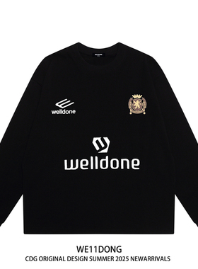 WE11DONE CDG小众潮牌美式高街WELLDONE重磅宽松纯棉长袖T恤男女