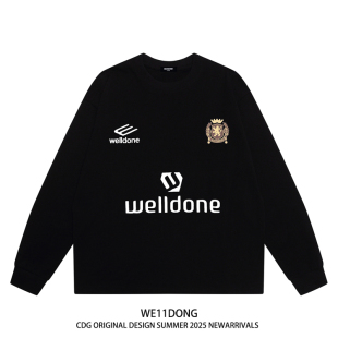 T恤男女 高街WELLDONE重磅宽松纯棉长袖 WE11DONE CDG小众潮牌美式