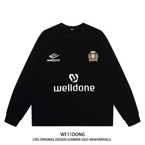 WE11DONE重磅宽松纯棉长袖T恤