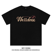 WE11DONE 弹幕纯棉情侣welldone宽松t恤 潮牌韩版 CDG短袖 男女夏季