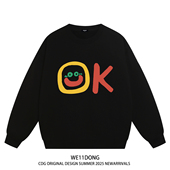 WE11DONE CDG小众潮牌WELLDONE美式 高街男女重磅宽松加绒圆领卫衣