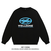WE11DONE CDG小众潮牌WELLDONE美式 高街男女重磅宽松加绒圆领卫衣