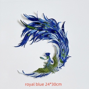 饰辅料手工DIY 彩色凤凰刺绣布贴网纱绣花补丁片新娘旗袍衣服裙装