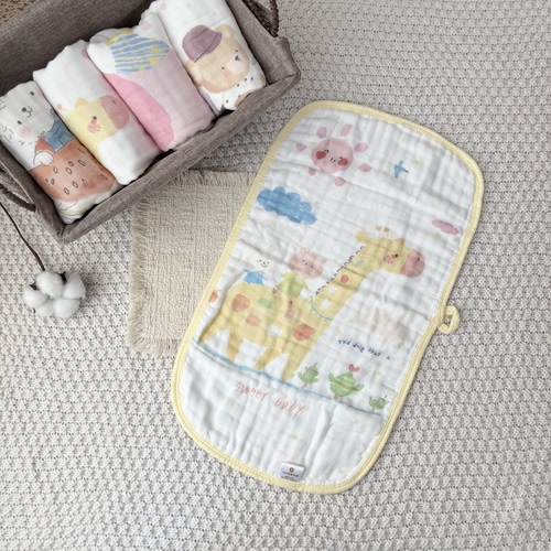 贝瑞拉竹棉长巾童巾6层柔软抗菌新生儿宝宝洗脸洗澡巾儿童洗脸巾