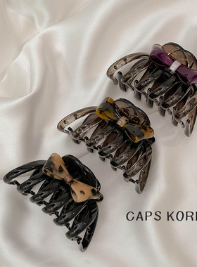 CAPS KOREA ｜显头圆醋酸小蝴蝶结后脑勺鲨鱼夹紧实发量少抓发夹