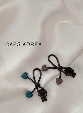 CAPS KOREA ｜奶油线条蝴蝶结鸭嘴夹侧边装饰碎发八字刘海发夹女