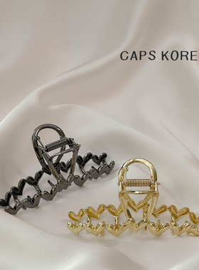 CAPS KOREA ｜精致小爱心小号发量少简约高级感后脑勺鲨鱼夹抓夹