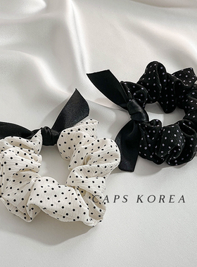 CAPS KOREA｜波点发圈网红2024新款韩系猪大肠圈女低丸子头发饰夏