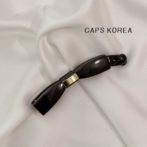 CAPS KOREA ｜极简黑色蝴蝶结竖式马尾固定神器香蕉夹后脑勺发卡