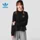 Sweat Crew 休闲套头长袖 卫衣 黑色 adidas 女款 originals三叶草