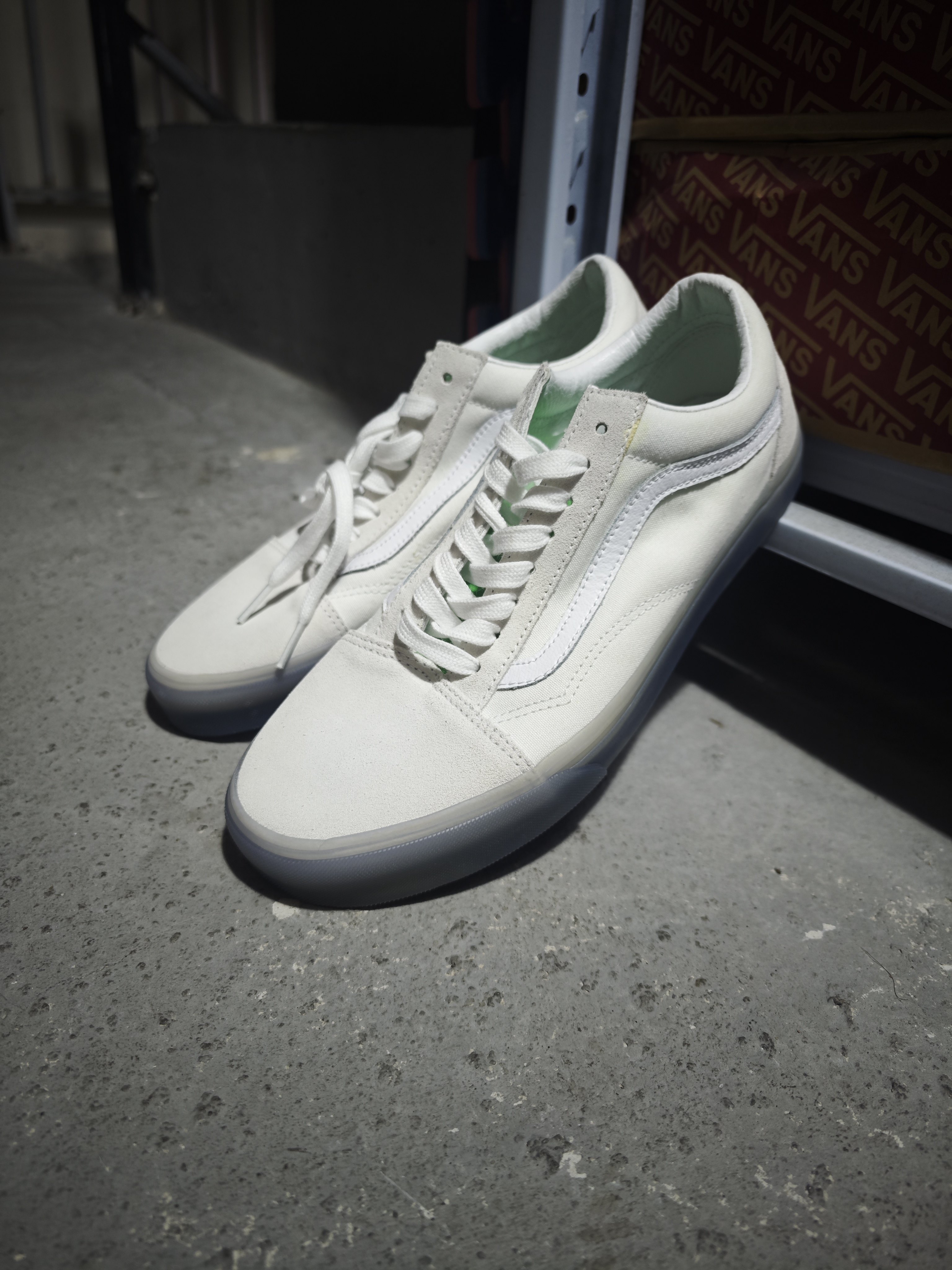 Vans Old Skool系列 舒适百搭 低帮 板鞋 男女同款 白蓝