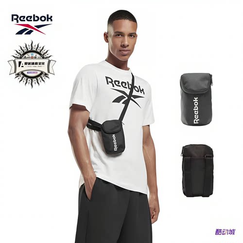 酷动城Reebok锐步简约基础款品牌logo单肩斜跨迷你手机钥匙零钱包