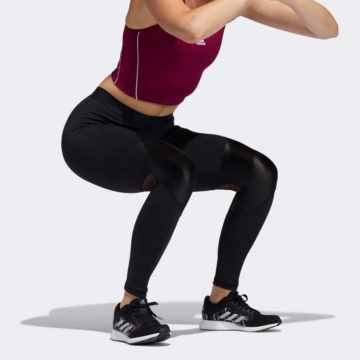 Adidas/阿迪达斯正品2025冬季女士舒适弹力中腰运动紧身裤GC7665