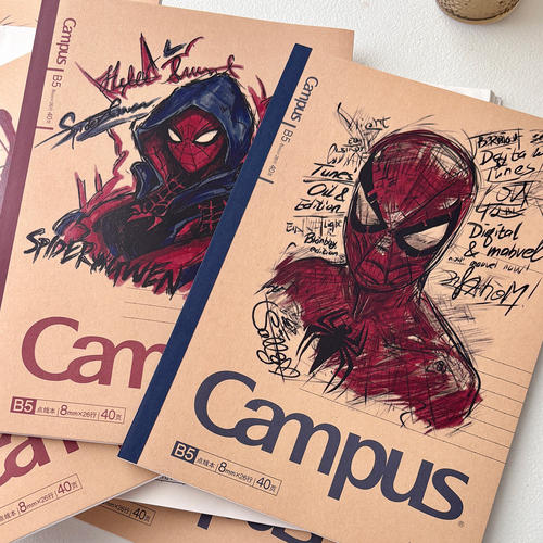 日本KOKUYO国誉笔记本Campus动漫蜘蛛侠B5记事本学生用送礼小清新