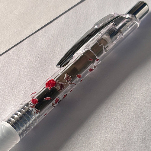 日本pentel/派通BLN75干枯玫瑰限定中性笔学生考试刷题透明高颜值