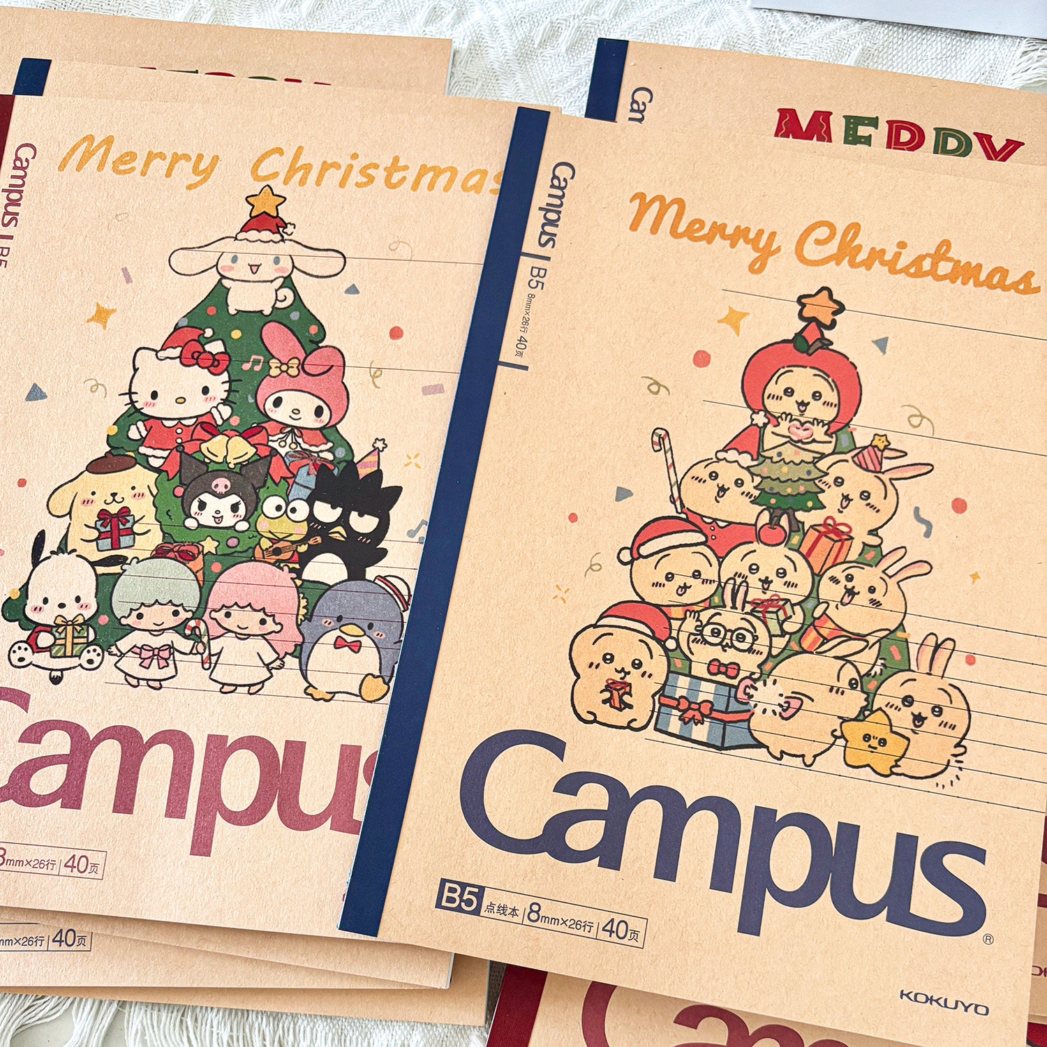 KOKUYO国誉笔记本Campus限定三丽鸥圣诞树吉伊卡哇二次元B5记事本