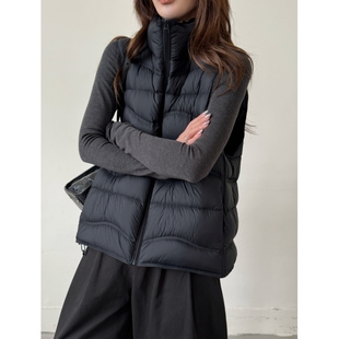 坎肩 超好看90绒无袖 高端波浪绗缝泡芙羽绒马甲女短款 2025秋冬新款