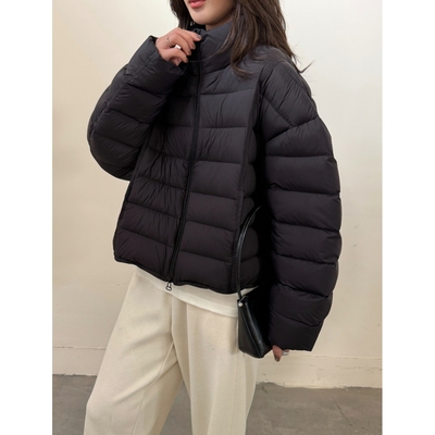 极简风立领排骨白鸭绒羽绒服女短款2025冬季新款超轻90白鸭绒外套