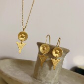 Apres 天秤座耳环 前 Ski小众耳环镀金文艺复古时髦 爱在西元