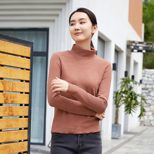 铜牛Bless长袖衫弹力罗纹双色布