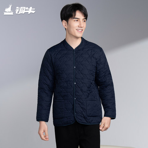 铜牛羊毛绗缝棉保暖男外套 2025秋冬新款休闲中老年上衣男NS138