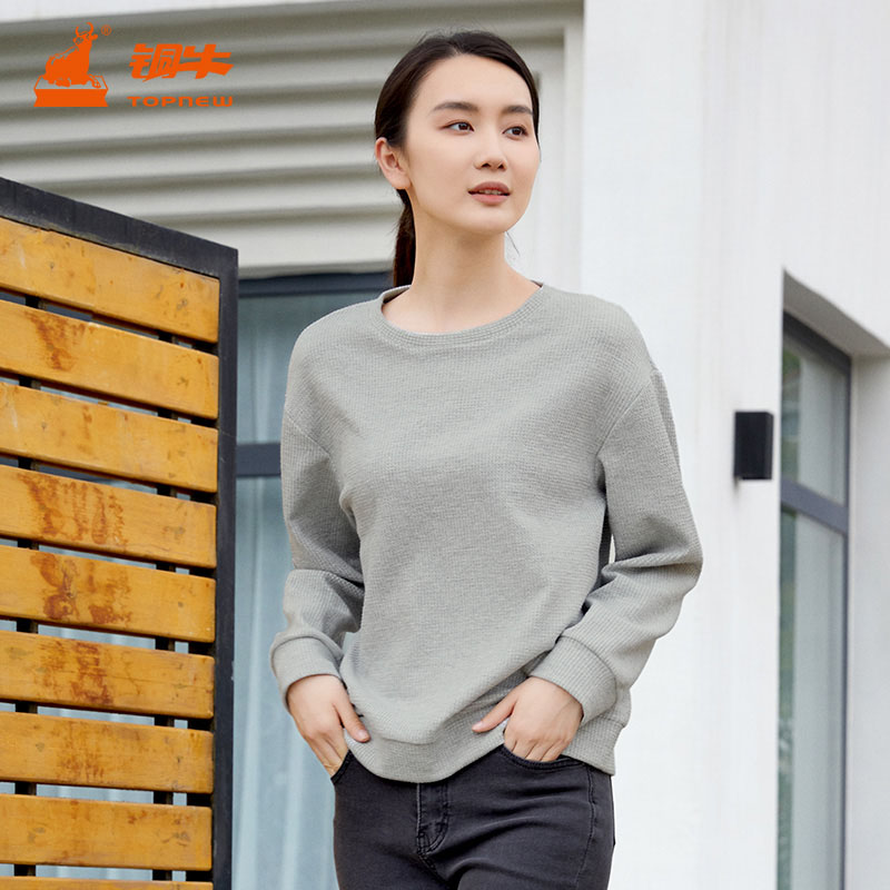 铜牛圆领女休闲居家上装