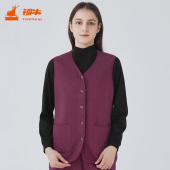 铜牛斜格提花暖棉家居女马甲 VS233 秋冬女士睡衣家居上装