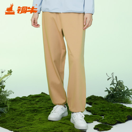 休闲裤铜牛长裤珠粒棉斜插袋女裤