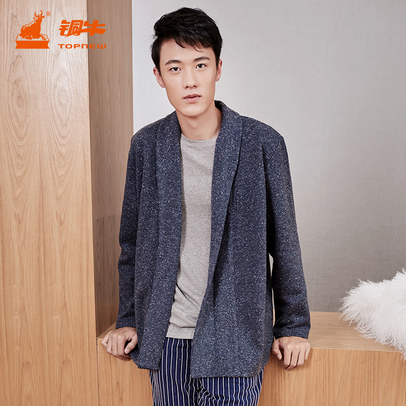 铜牛bless系列仿毛翻领宽松