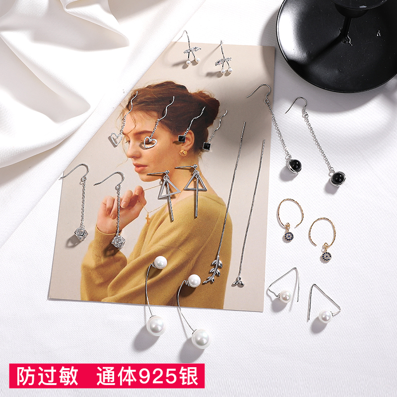 925女纯银简约2019新款学生耳环
